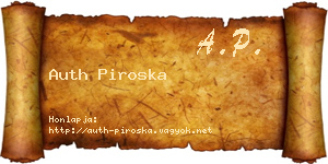 Auth Piroska névjegykártya