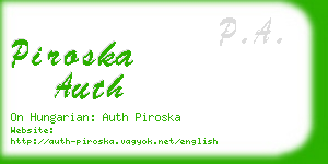 piroska auth business card